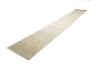 Muted Aqua Blue Floral 3x18 Transitional Oriental Runner Rug