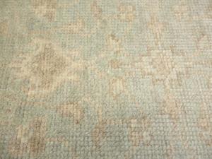 Muted Aqua Blue Floral 3x18 Transitional Oriental Runner Rug