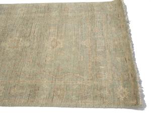 Muted Aqua Blue Floral 3x18 Transitional Oriental Runner Rug