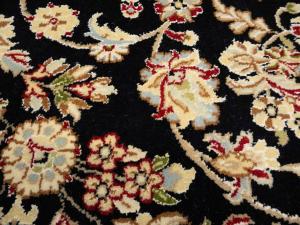 Black Floral 5x8 Indo-Nain Oriental Rug