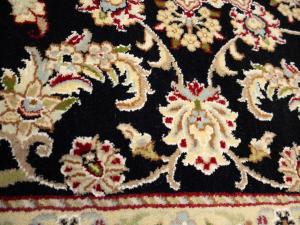 Black Floral 5x8 Indo-Nain Oriental Rug