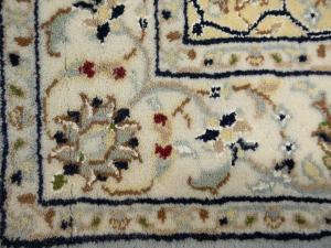 Light Blue Floral 2'8X6'3 Indo-Nain Oriental Runner Rug