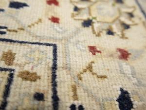 Light Blue Floral 2'8X6'3 Indo-Nain Oriental Runner Rug