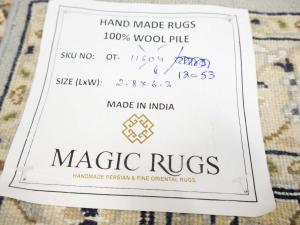 Light Blue Floral 2'8X6'3 Indo-Nain Oriental Runner Rug