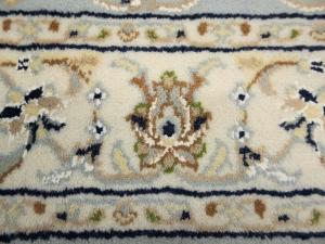 Light Blue Floral 2'8X6'3 Indo-Nain Oriental Runner Rug