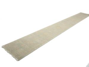 Muted Aqua Blue Floral Transitional 3X19 Oriental Runner Rug