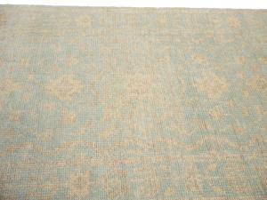 Muted Aqua Blue Floral Transitional 3X19 Oriental Runner Rug