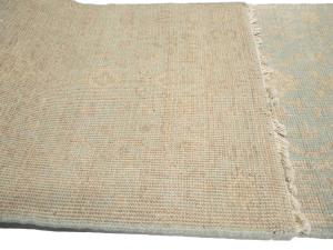 Muted Aqua Blue Floral Transitional 3X19 Oriental Runner Rug