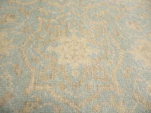 Muted Aqua Blue Floral Transitional 3X19 Oriental Runner Rug