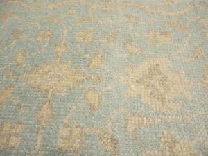Muted Aqua Blue Floral Transitional 3X19 Oriental Runner Rug