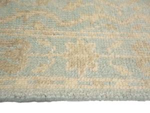 Muted Aqua Blue Floral Transitional 3X19 Oriental Runner Rug