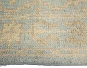 Muted Aqua Blue Floral Transitional 3X19 Oriental Runner Rug