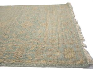 Muted Aqua Blue Floral Transitional 3X19 Oriental Runner Rug