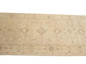 Muted Pinkish Beige Floral 2'6X17'10 Transitional Oriental Runner Rug