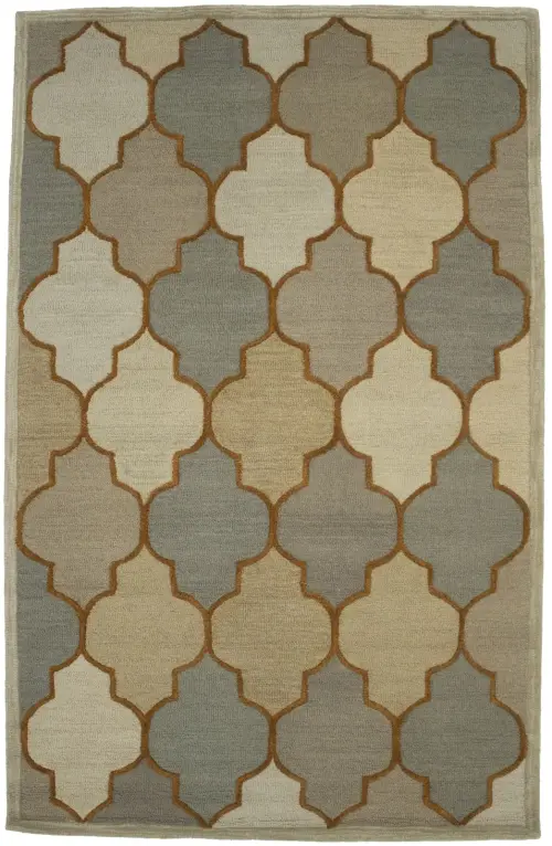 5X8 Hand-Tufted Multicolored Trellis Modern Rug