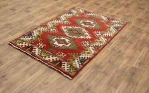 4'0 x 6'1 Hand Knotted Kazak Geometric Modern Pakistan Rug