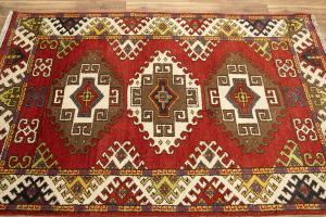 4'0 x 6'1 Hand Knotted Kazak Geometric Modern Pakistan Rug