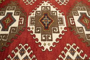 4'0 x 6'1 Hand Knotted Kazak Geometric Modern Pakistan Rug
