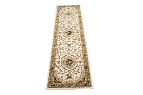 Ivory Floral Oriental Style 3X11 Machine-Made Runner Rug