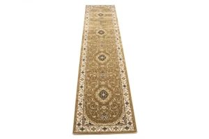 Brown Floral Oriental Style 3X12 Machine-Made Runner Rug