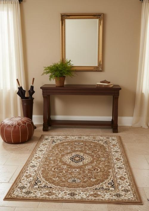 4'2 X 6'1 Machine-Made Floral Oriental Polypropylene Rug