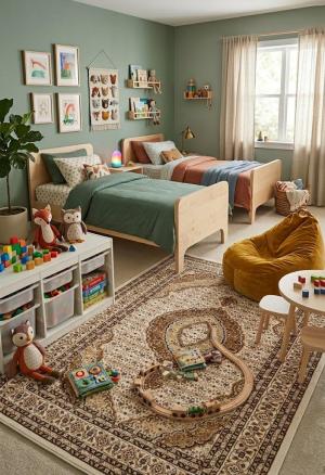 4'2 X 6'1 Ivory Floral Machine-Made Oriental Rug