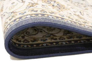 Navy Floral Oriental Style 4X6 Machine-Made Rug