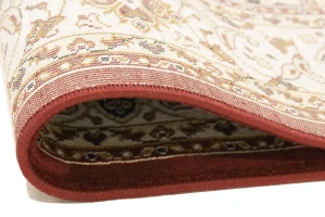 Red Floral Oriental Style 4X6 Machine-Made Rug