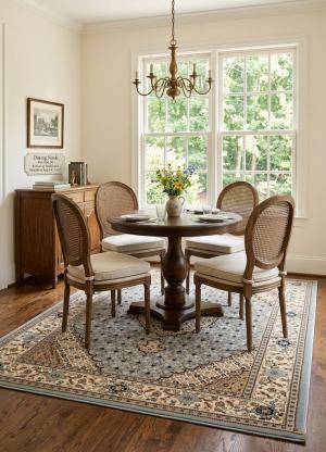 Gray Floral Oriental Style 4X6 Machine-Made Rug