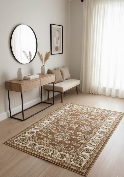 4'2 X 6'1 Machine-Made Floral Oriental Polypropylene Rug