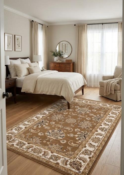 5'2 X 7'9 Machine-Made Floral Oriental Polypropylene Rug