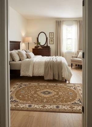 5'2 X 7'9 Machine-Made Floral Oriental Polypropylene Rug