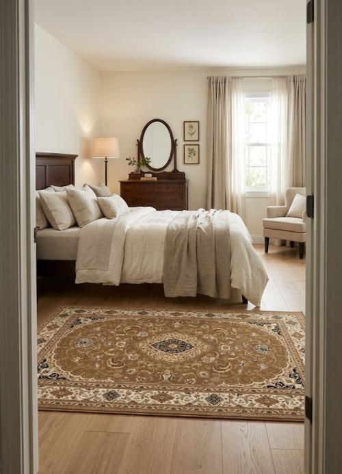 5'2 X 7'9 Machine-Made Floral Oriental Polypropylene Rug