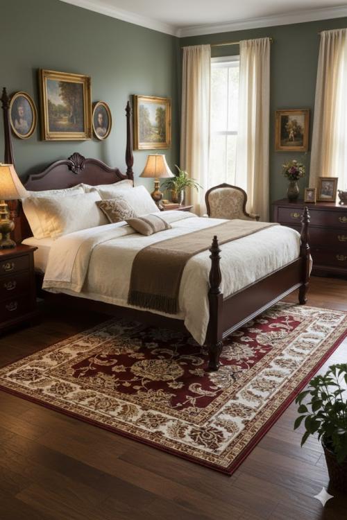 Red Floral Oriental Style 5X8 Machine-Made Rug