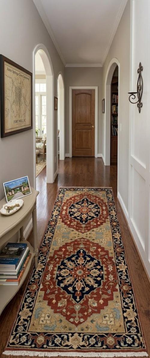 Rust Floral Tribal 4X10 Heriz Serapi Oriental Runner Rug