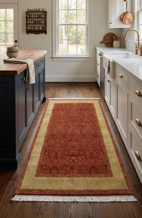 Rusty Red Floral 4' x 6' Modern Oriental Rug
