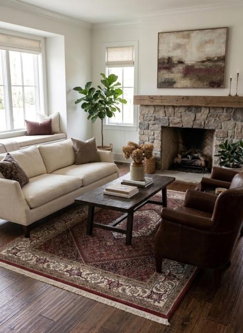 Red Floral Geometric 4X6 Bidjar Oriental Rug