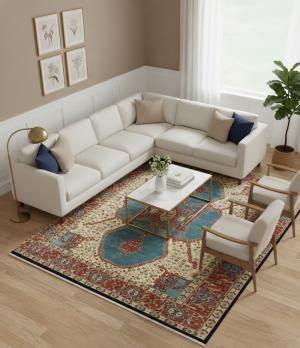 Cream Floral 9X12 Indo-Viss Oriental Rug