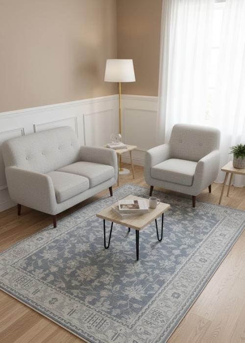 Muted Floral 5X8 Transitional Oriental Rug