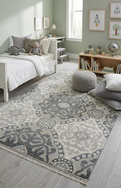 Muted Geometric 5X8 Modern Oriental Rug