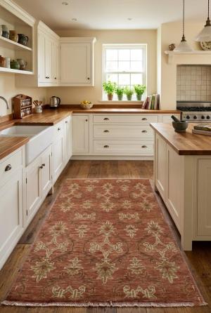 4'0 X 6'0 Hand Knotted Rust Floral Modern Oriental Wool Rug