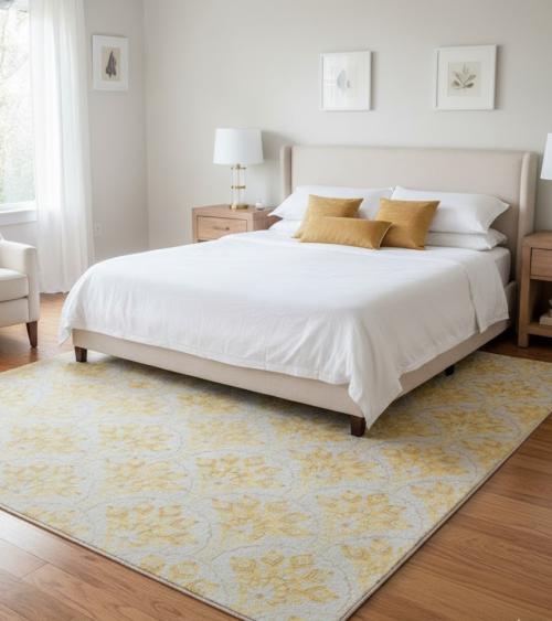 Cream Floral 8X10 Modern Oriental Rug