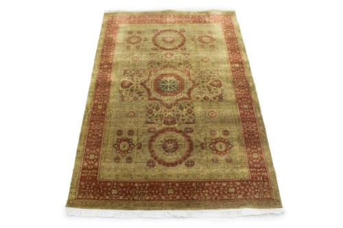 Beige Geometric 4X6 Mamluk Oriental  Rug