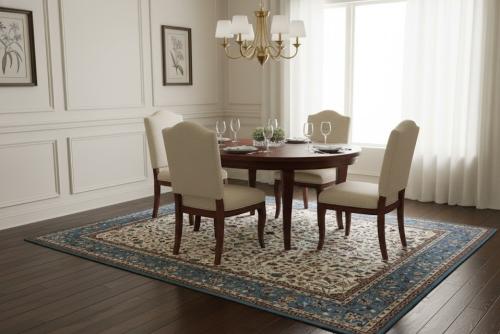 Cream Floral 7X9 Kirman Oriental Rug