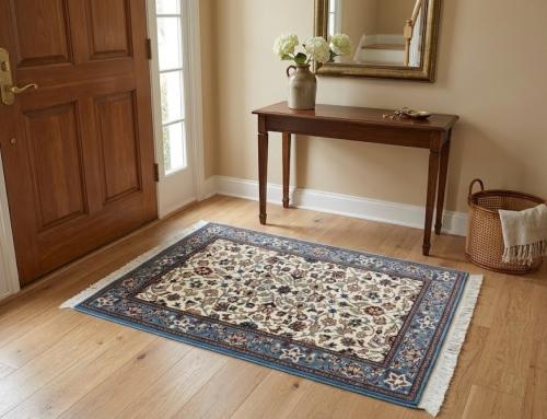 2'7 x 3'10 Hand Knotted Floral Cream Kirman Wool Rug