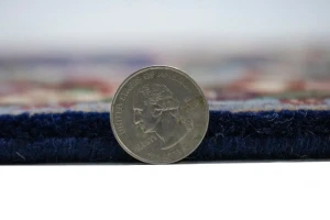 Navy Blue Floral Kirman 3X10 Oriental Runner Rug