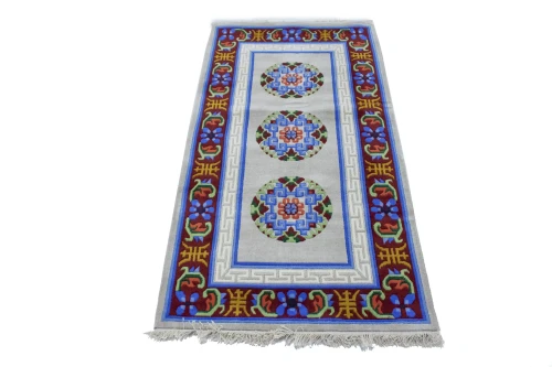 Cool Grey Floral 3X6 Chinese Style Oriental Rug