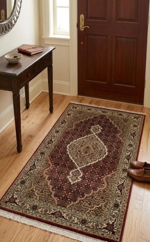 Red Floral Geometric 3X5 Tabriz Fish Mahi Oriental Rug