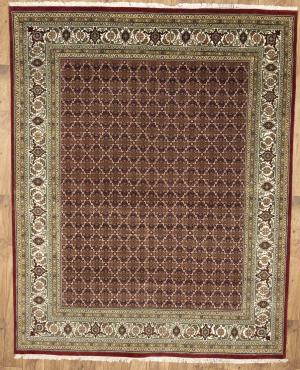 Red Floral Geometric 7X8 Tabriz Fish Mahi Oriental Rug