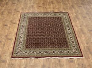 Red Floral Geometric 7X8 Tabriz Fish Mahi Oriental Rug